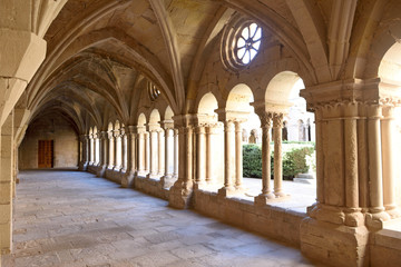 Fototapeta na wymiar Cloister of the monastery of Vallbona de les Monges, Lleida province, Catalonia, Spain