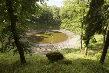 Kaali crater in the island of Saaremaa, Estonia. The impact was caused by a meteorite over 3,500...