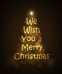 Christmas card with Magic Tree gold color background. vector illustration