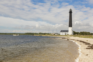 Sorve lighthouse against blue sky, Saaremaa island, Estonia