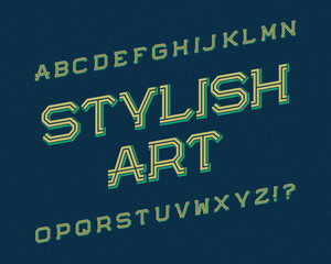 Stylish Art typeface. Retro font. Isolated english alphabet.