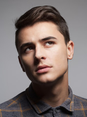 Fototapeta premium Portrait of a Teenage Boy in Shirt.