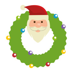 christmas crown with head santa decorative vector illustration design