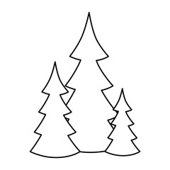 pine forest scene icon vector illustration design