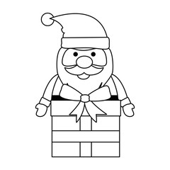 cute santa claus with gift present vector illustration design