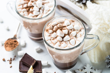 Hot chocolate or cocoa with marshmallow.