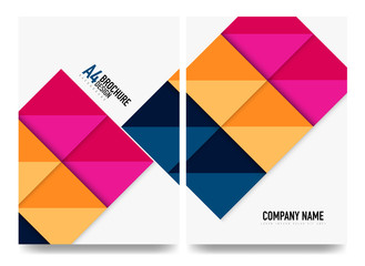 Square business a4 brochure cover design, flyer, annual report