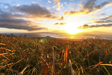 Beautiful sunset on south coastal road, Maui, Hawaii