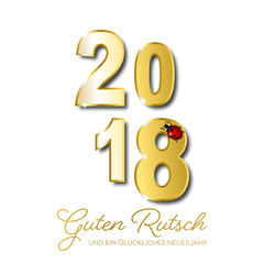 Silvester 2017/ 18 - Grußkarte (Weiß/ Gold)