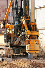 drilling rig on construction site