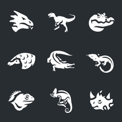 Vector Set of Reptiles Icons.