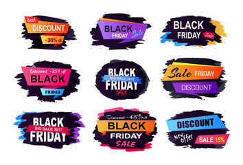 Black Friday Sale Collection Vector Illustration