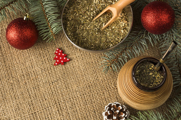 yerba mate christmas background