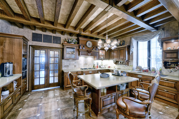 Interior design modern kitchen in the new house.