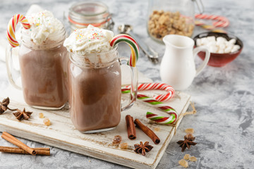 Hot chocolate with whipped cream