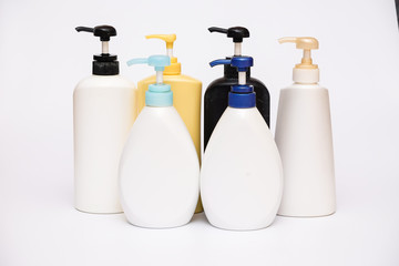 Collection set of cosmetics bottle
