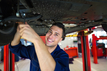 Car mechanic in workshop 