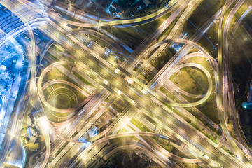 Top view night traffic modern transport background