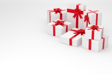 group of gift box on white background