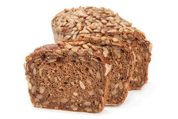 Brown bread bun with sunflower