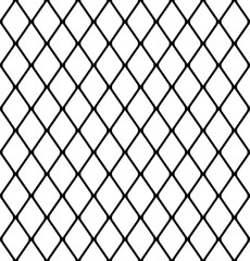 Fototapeta premium Vector seamless texture. Modern geometric background. Monochrome repeating pattern. Lattice with rhombuses.