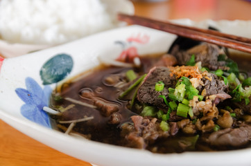 Braised beef noodle in thailand