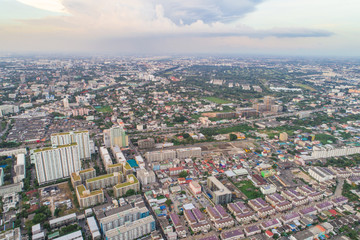 Fototapeta na wymiar Bangkok metropolis skyline in twilight sunset
