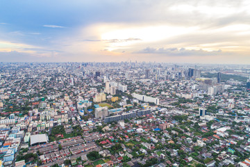 Fototapeta premium Bangkok cityscape many modern building sunset twilight