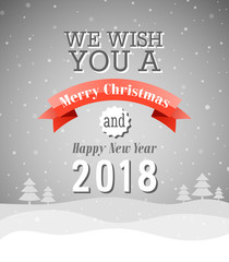 Merry Christmas vintage greeting card.