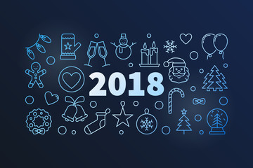 2018 New Year vector creative illustration