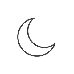New moon line icon, outline vector sign, linear style pictogram isolated on white. Crescent symbol, logo illustration. Editable stroke