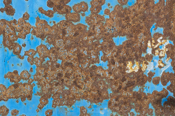Fototapeta premium Background of rusty metal with irradiated paint