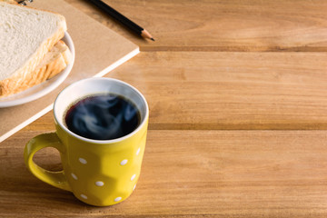 Good morning black coffee cup