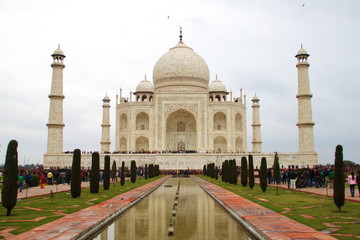 Fototapeta na wymiar Taj Mahal in the cloudy Day , 2012, January, 1st , Agra , India