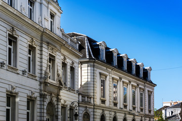 Antique building view in Old Town Mulhouse,France