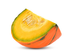 pumpkin slice on white background. Full depth of field with clipping path.