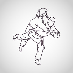 judo vector logo icon illustration