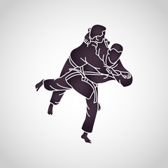 judo vector logo icon illustration