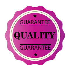 Guarantee Quality pink stamp. Vector illustration on white background.