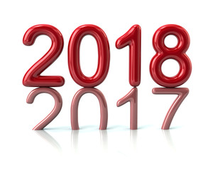 Red 2018 year number the previous year number pressing on the past