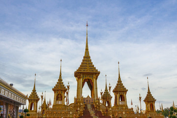 Obraz premium Bangkok,Thailand : November 29, 2017, The Royal Crematorium for HM King Bhumibol Adulyadej at Sanum Luang 