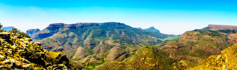 Panorama View of the mountains in the Blyde River Canyon along the Panorama Route in Mpumalanga Province of South Africa