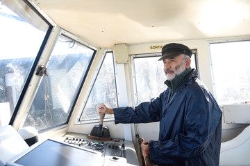 driving a fishing boat