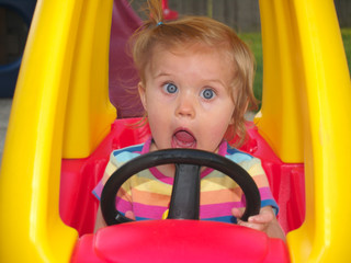 Fototapeta na wymiar Child in Car 