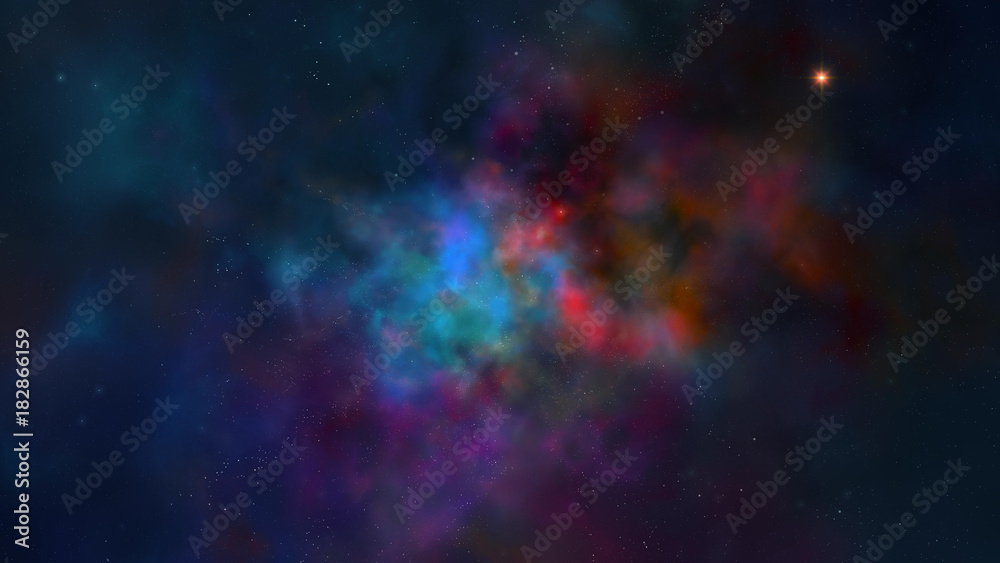 Wall mural abstract scientific background - galaxy and nebula in space. space nebula, for use with projects on 