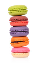 macaroons or macaron on white background, Dessert