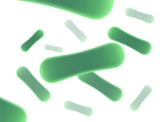 Green probiotics bacteria background. Concept of healthy nutrition ingredient for therapeutic purposes.