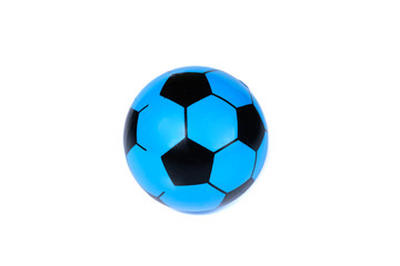 Obraz premium Blue Football or soccer ball on white background or isolated