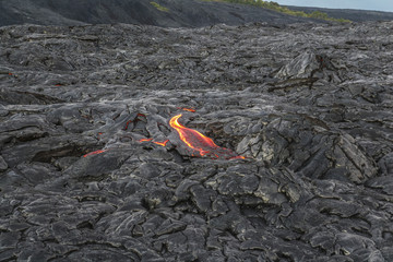 Hot lava flow from near on Hawaii Big island