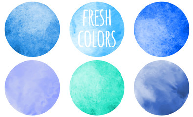 Watercolor circle shape design elements